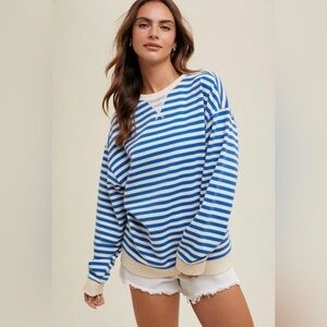 NWOT talulah blue striped crewneck pullover
